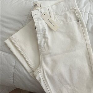 Heritage Cream High Rise Kick Crop Jeans